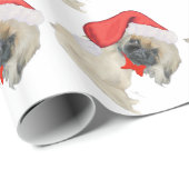 Kleine Kerstman Pekingees Cadeaupapier (Rol Hoek)
