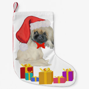 Kleine Kerstman Pekingees Kerstsok