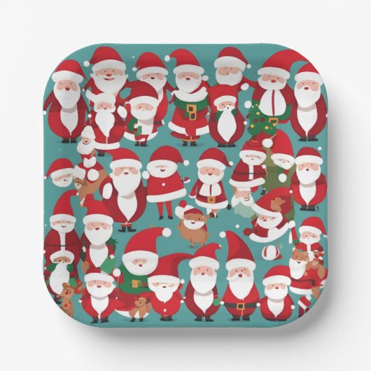 Kleine Kerstmannen Papieren Bordje (Voorkant)