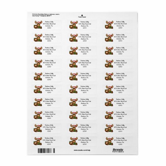 Kleine kerstmannetjes etiket (Full Sheet)