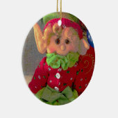 Kleine kerstmeisjes elf keramisch ornament (Rechts)