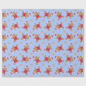 Kleine kerstontbijtbroekboeien Blauw Cadeaupapier (Vlak)