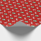 Kleine kerstpinguïns met jute kinderen cadeaupapier (Hoek)