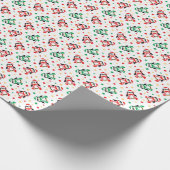 Kleine kerstpinguïns met jute kinderen cadeaupapier (Hoek)