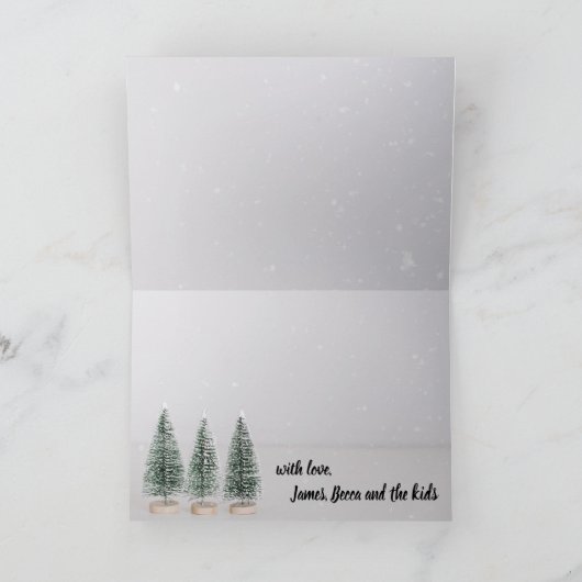 Kleine kerstretro bus, borstelboom kaart (Binnen)