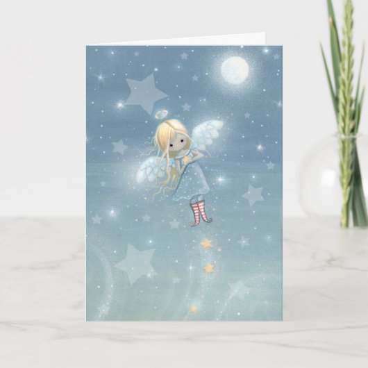 Kleine Kerstster Engel Kaart (Voorkant)