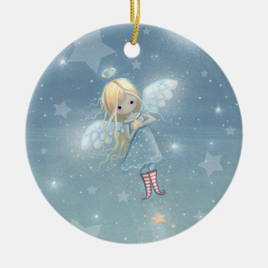 Kleine Kerstster Engel Ornament (Voorkant)