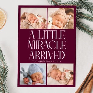 Kleine Kerstwonder Xmas Cranberry Foto Geboorte Aankondiging