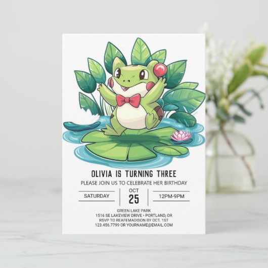  kleine kikker digitale verjaardag kaart (Staand voorkant)