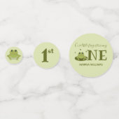 Kleine Kikker Draaien Een Schattig Dier 1e Verjaar Confetti (Achterkanten)