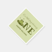 Kleine Kikker Draaien Een Schattig Dier 1e Verjaar Servet (Hoek)