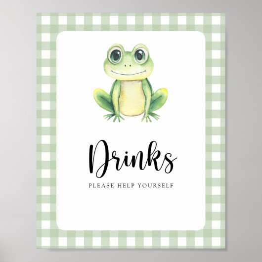 Kleine kikker - Drink help jezelf Poster (Voorkant)