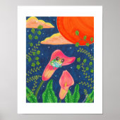Kleine kikker in een bloem poster (Voorkant)