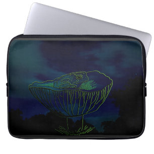 Kleine kikker in een paddenstoel laptop sleeve