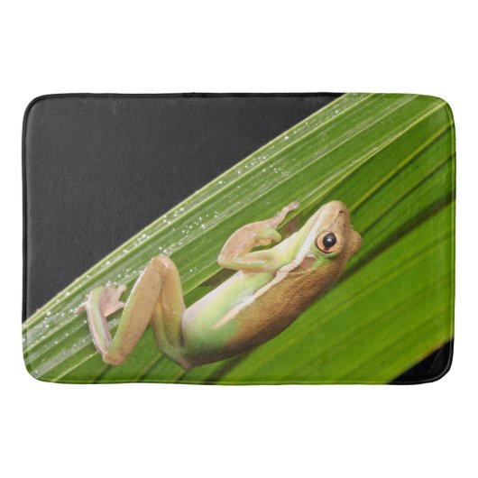 Kleine kikker op een blad badmat (Voorkant)