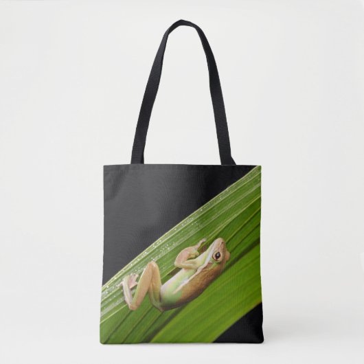 Kleine kikker op een blad tote bag (Voorkant)
