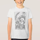 Kleine kikker op een paddenstoel Tri-Blend shirt (Voorkant)