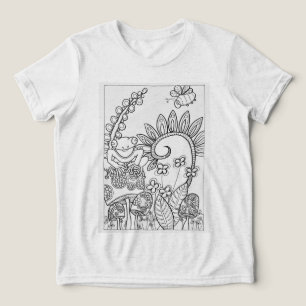 Kleine kikker op een paddenstoel Tri-Blend shirt