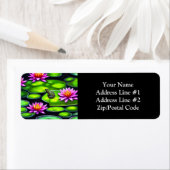 Kleine kikker op Lily Pad Etiket (Insitu)