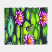 Kleine kikker op Lily Pad Fleece Deken (Voorkant (Horizontaal))