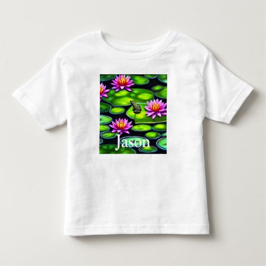 Kleine kikker op Lily Pad Kinder Shirts (Voorkant)