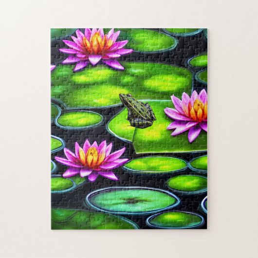 Kleine kikker op Lily Pad Legpuzzel (Verticaal)