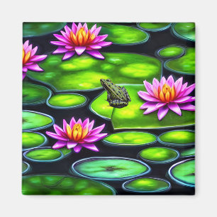 Kleine kikker op Lily Pad Magneet