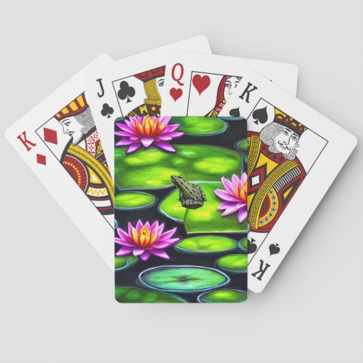 Kleine kikker op Lily Pad Pokerkaarten (Achterkant)