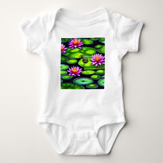 Kleine kikker op Lily Pad Romper (Voorkant)