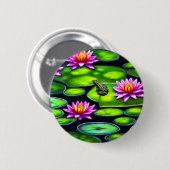 Kleine kikker op Lily Pad Ronde Button 5,7 Cm (Voorkant /achterkant)