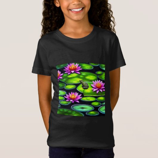 Kleine kikker op Lily Pad T-shirt (Voorkant)