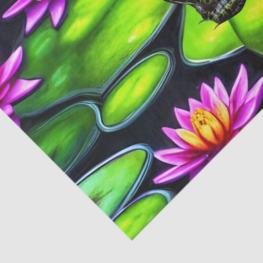 Kleine kikker op Lily Pad Tissuepapier (Detail)