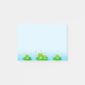 Kleine kikkers in licht blauw post-it® notes (Voorkant)