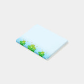 Kleine kikkers in licht blauw post-it® notes (Schuin)
