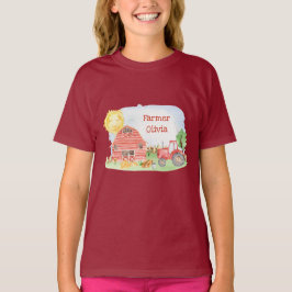 Kleine Kinder boer met voornaam meisje T-shirt