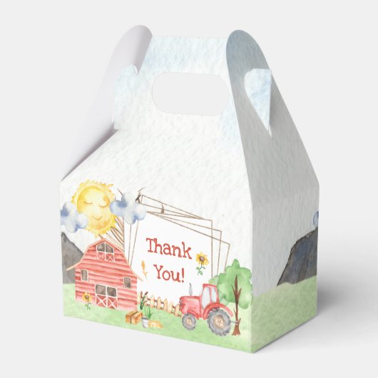 Kleine Kinder Boerderij Birthday Party Dank je Bedankdoosjes (Achterkant)