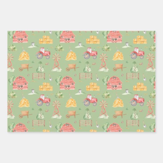 Kleine Kinder Boerderijen en dierentuin Inpakpapier Vel (Voorkant)