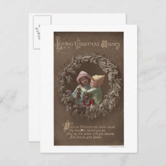 Kleine Kinder Embracing Briefkaart (Voorkant / Achterkant)