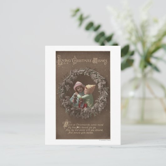 Kleine Kinder Embracing Briefkaart (Staand voorkant)