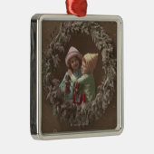 Kleine Kinder Embracing Metalen Ornament (Rechts)