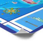 Kleine Kinder geïllustreerde Wereldkaart - 21.33 x Poster (Hoek)