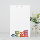 Kleine Kinder Monsters Briefpapier (Staand voorkant)