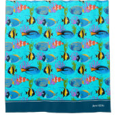 Kleine Kinder oceaanvispatroonbadkamer Douchegordijn (Voorkant)