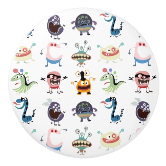 Kleine kinder papierbak van Monsters Keramische Knop (Voorkant)