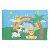 Kleine Kinder Safari-Oerwouden en voornaam Kussensloop (Achterkant)