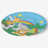 Kleine Kinder Safari-Oerwouden en voornaam Papieren Bordje (Gekanteld)