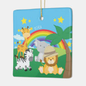 Kleine Kinder Safari Oerwouden Keramisch Ornament (Links)