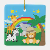 Kleine Kinder Safari Oerwouden Keramisch Ornament (Achterkant)