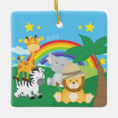 Kleine Kinder Safari Oerwouden Keramisch Ornament (Voorkant)