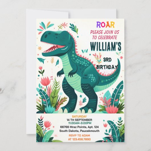 kleine kinder schattige jongens T drie 3 rex 3e ve Kaart (Voorkant)